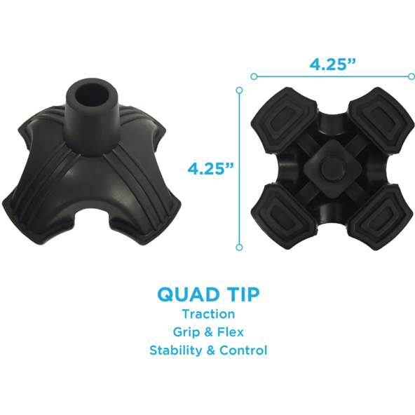 All-Terrain Cane Quad Tip Reduce hand impact Nova 10040BK