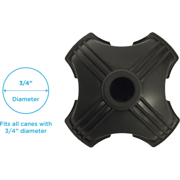 All-Terrain Cane Quad Tip Reduce hand impact Nova 10040BK