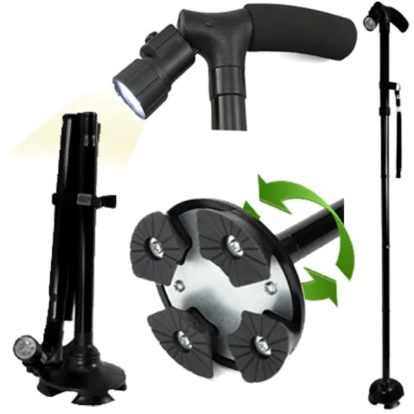 All-Terrain Cane Quad Tip Reduce hand impact Nova 10040BK