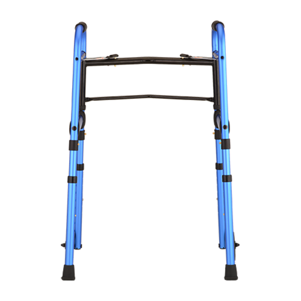Blue Folding Walker with 5″ Wheels, Walker Skis, and Mobility Bag 4081BW5
