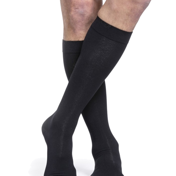 Closed Toe Calf-High compression Socks Men’s Essential Cotton 230 wGrip Top 20-30mmHg B012XIAU8I-B
