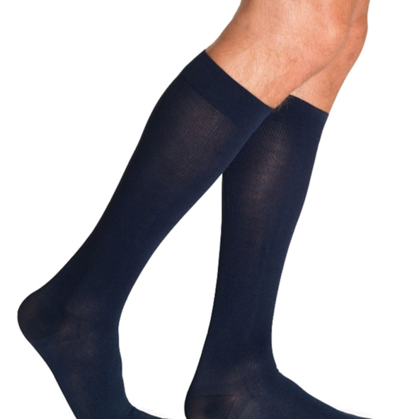 Closed Toe Calf-High compression Socks Men’s Essential Cotton 230 wGrip Top 20-30mmHg B012XIAU8I-C