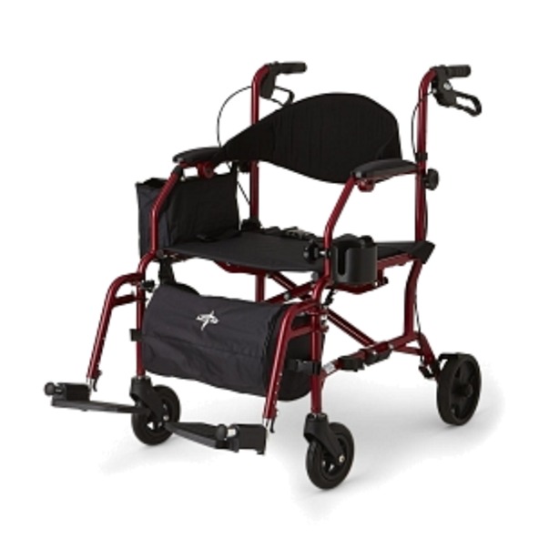Combination Rollator Transport Chair Rollator Wheelchair - MDS808200TRR