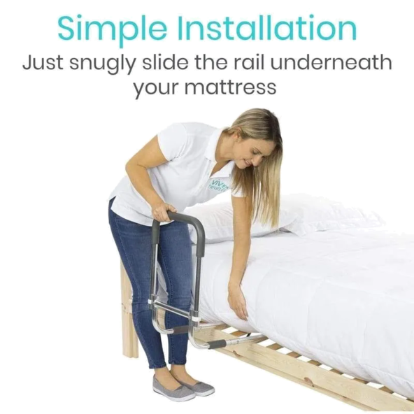 Compact Bed Rail SECURE ANCHOR STRAP DROPDOWN Vive Health LVA2009SLVB