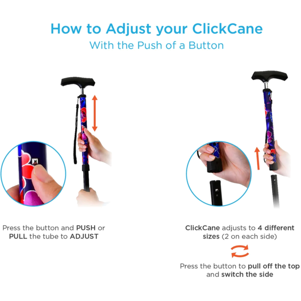 Compact Travel Cane with Strap - 3070BK