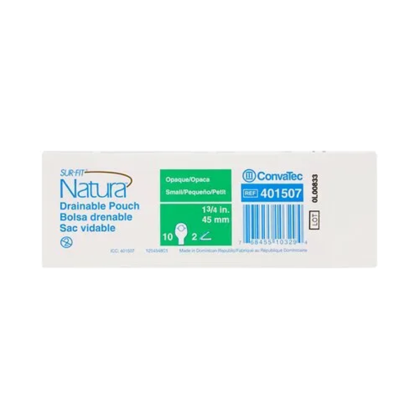 Convatec Colostomy Pouch Sur-Fit Natura Two-Piece System 10 Length Drainable 401507