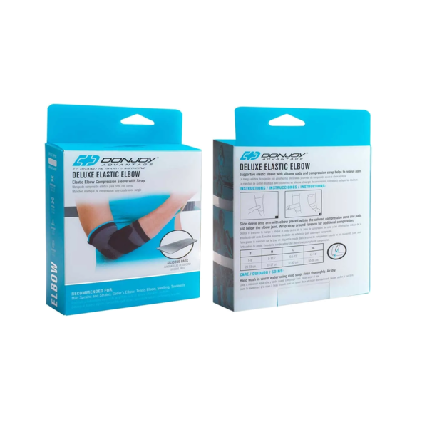 DELUXE ELASTIC ELBOW SLEEVE Anatomical design DonJoy Advantage DA161ES02-BLK-M