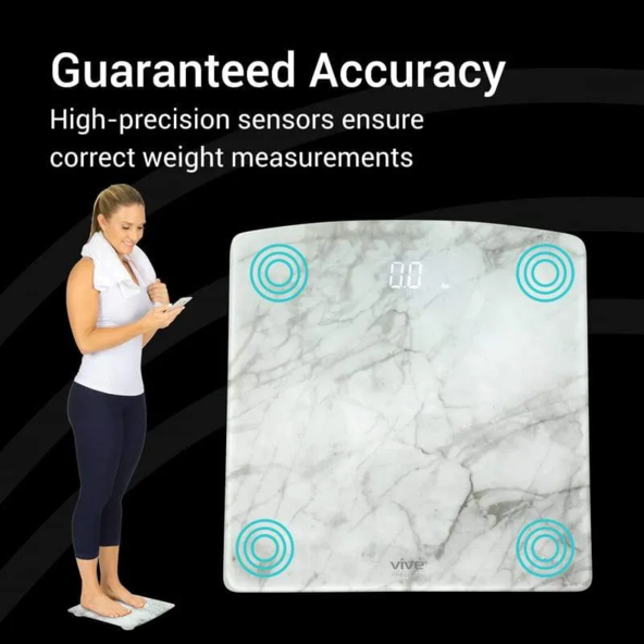 Digital Marble Smart Scale Bright LED Display smart EASILY PAIRing vive health DMD1052MAR