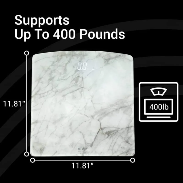 Digital Marble Smart Scale Bright LED Display smart EASILY PAIRing vive health DMD1052MAR