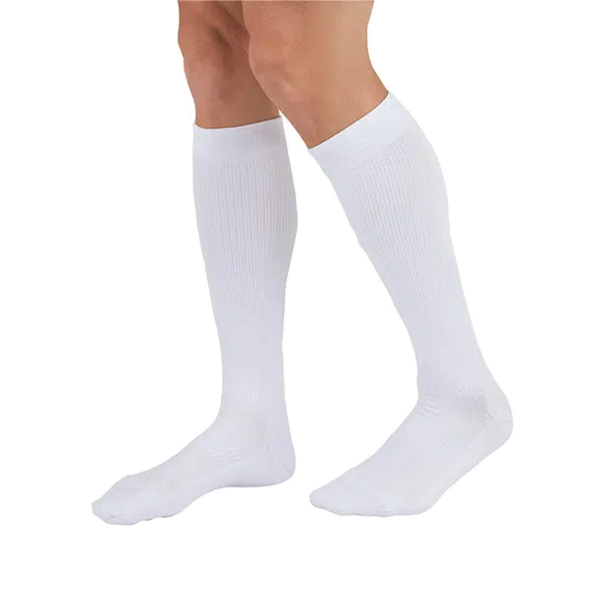 Duomed Relax Calf-High Cushioned 20-30mmHg Standard Closed Toe Compression Socks - White, M