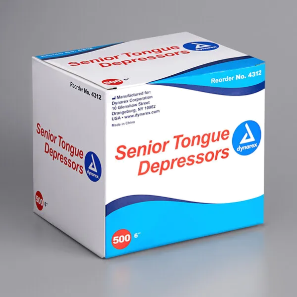 Dynarex Tongue Depressors Wood - Non-Sterile 4312
