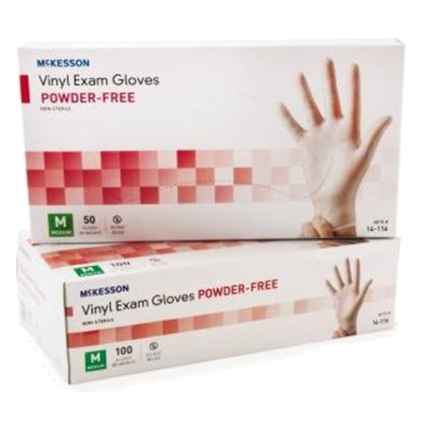 EXAM Glove VINYL MED NS (100BX 10BXCS) 14-116