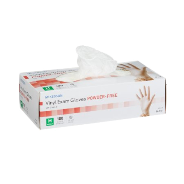 EXAM Glove VINYL MED NS (100BX 10BXCS) 14-116