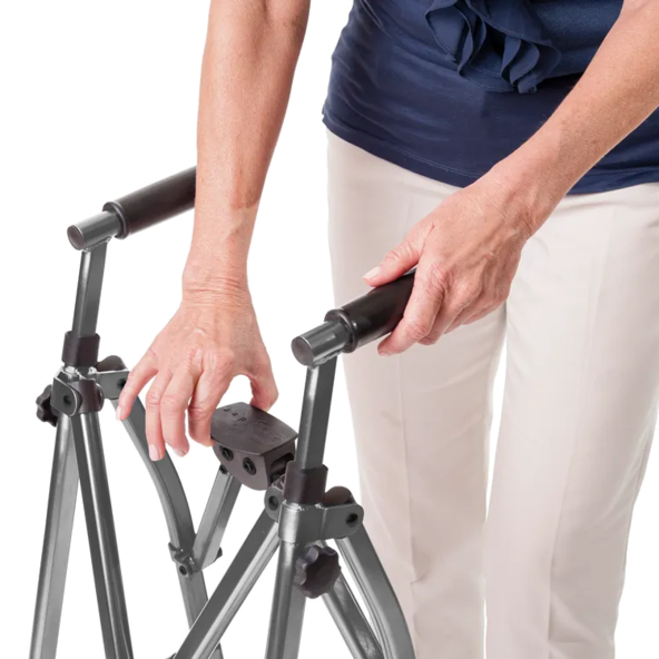 EZ Fold-N-Go small LIGHTWEIGHT walker ADJUSTABLE HANDLE HEIGHTS STR-4300-BW