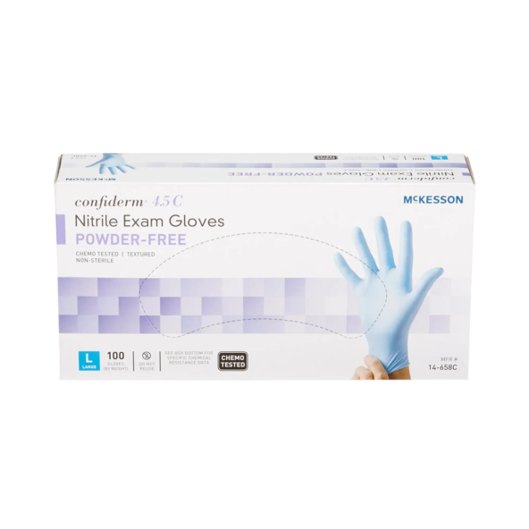 Exam Glove McKesson Confiderm® 4.5C Large NonSterile Nitrile Standard Cuff Length Per Box 921604