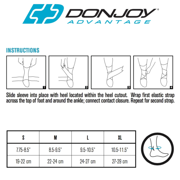 FIGURE-8 ANKLE SUPPORT Dual straps Mesh undersleeve DonJoy Advantage DA161AV03-L
