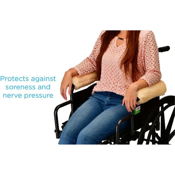 FLEECE ARM CUSHION COVERS for wheelchair pair EASILY ATTACHES Nova 2624-R