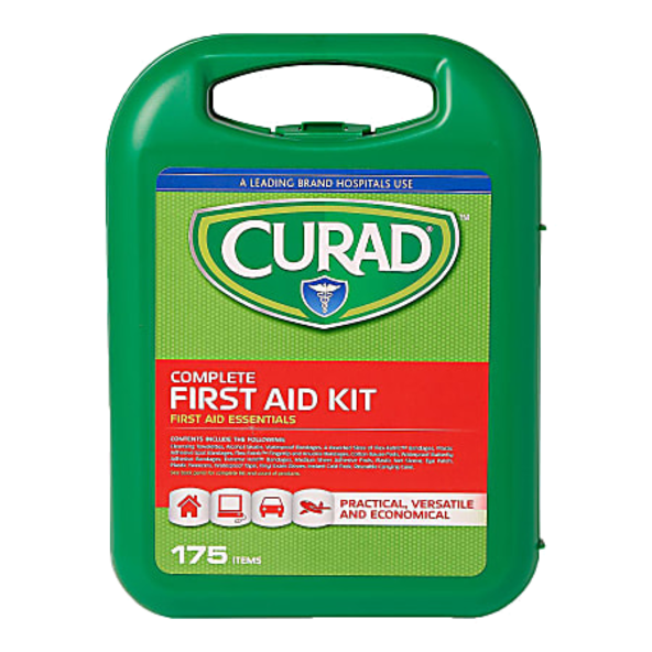 First Aid Kit 175-piece to administer first aid Medline Curad CURFAK300RBV1