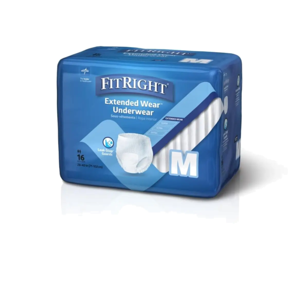 FitRight Extended Wear Underwear Unisex Overnight Absorbency M 28in–40in 64Ct - MSC53005 