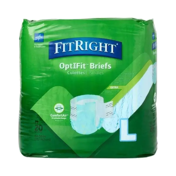 FitRight Extra Cloth-Like Adult Incontinence Briefs Unisex Heavy Absorbency L 44in–56in 80Ct -  FITEXTRALGZ
