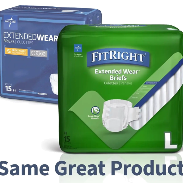 FitRight® Extended Wear Briefs – Large, Unisex, Overnight Absorbency - mtb80500