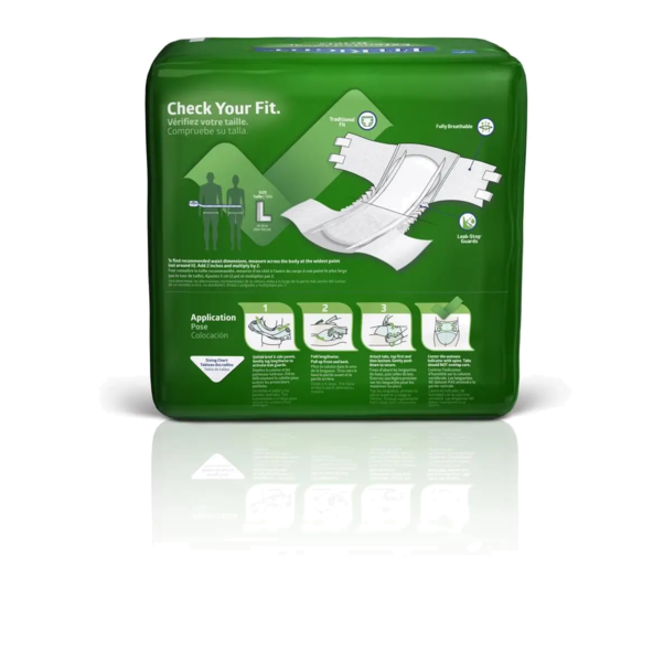 FitRight® Extended Wear Briefs – Large, Unisex, Overnight Absorbency - mtb80500