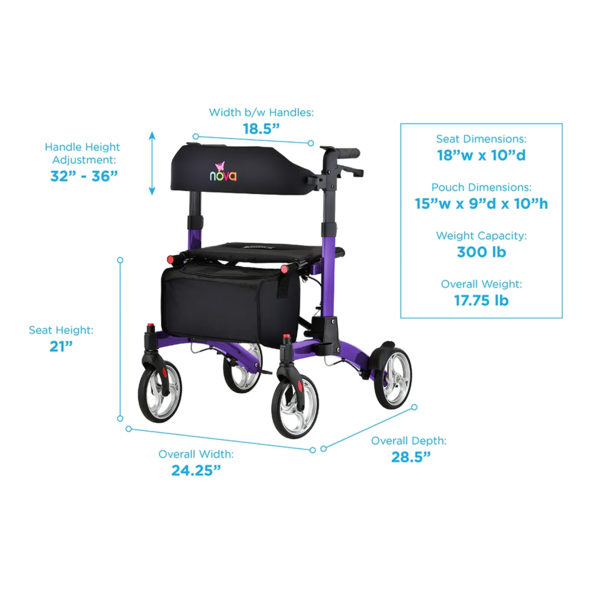 Foldable Rollator Walker 4329RD