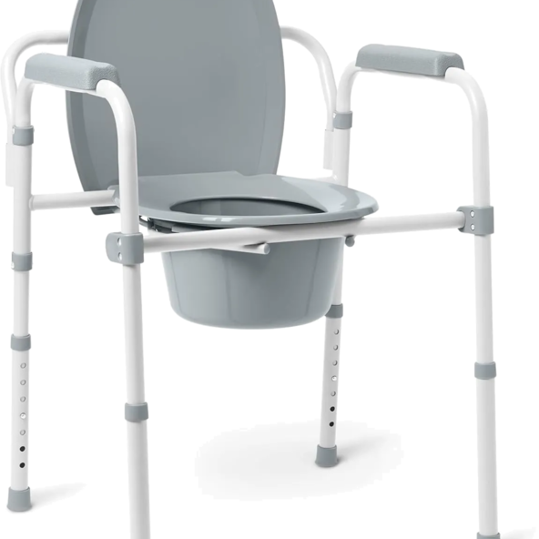 Folding Steel Elongated Commode G1-200LX1