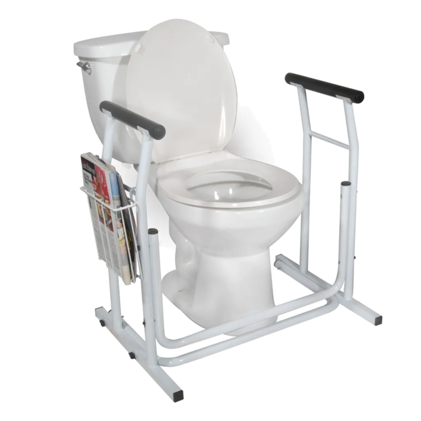 Free-standing Toilet Safety Rail Easy, tool-free assembly Drive medical RTL12079