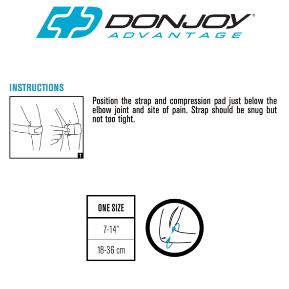 GOLF TENNIS ELBOW Molded compression pad Donjoy DA161EB01-BLK