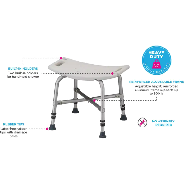 Heavy Duty Bath Bench Without Back 9013