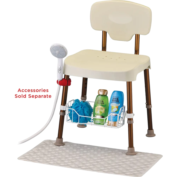 Heavy Duty Bath Seat With Back BARIATRIC lightweight 500 lb 9131