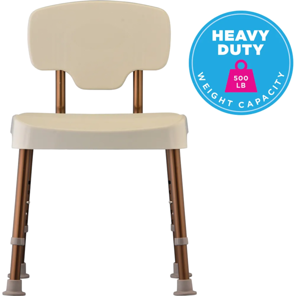 Heavy Duty Bath Seat With Back BARIATRIC lightweight 500 lb 9131