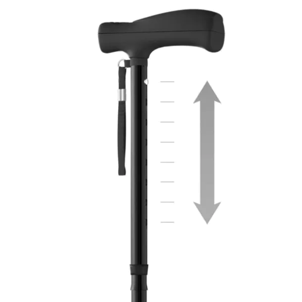 HurryCane Freedom Edition Folding Standing All Terrain Can HCANE-BK-C2