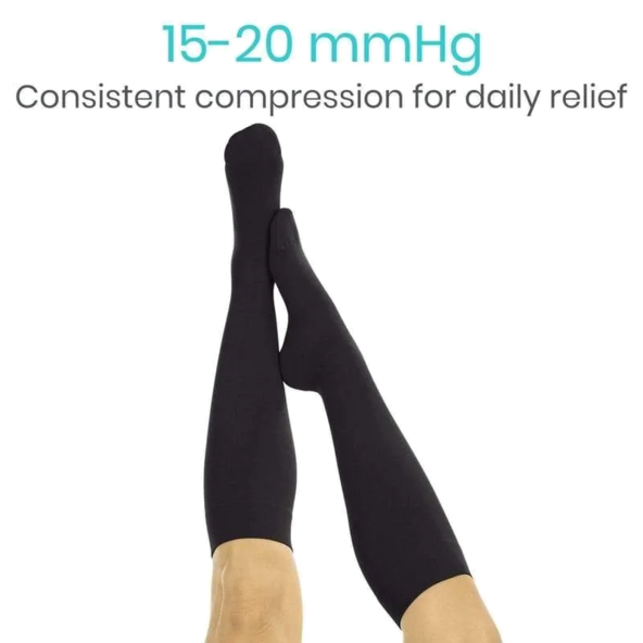 Knee high Compression Stockings Breathable WIDE 15-20 Vive Health SUP2016BLKS
