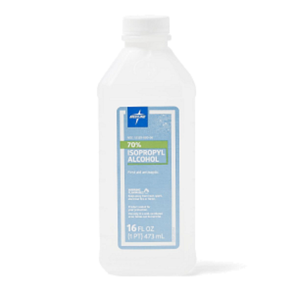 Medline 70% Isopropyl Rubbing Alcohol – 16 oz, Antiseptic Solution, Latex-Free - MDS098003ZH