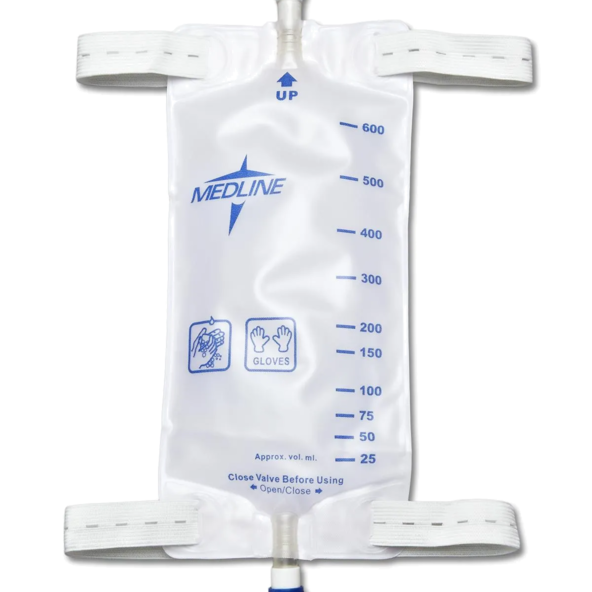 Medline Leg Bags with Twist Valve MEDIUM 20OZ DYND12574