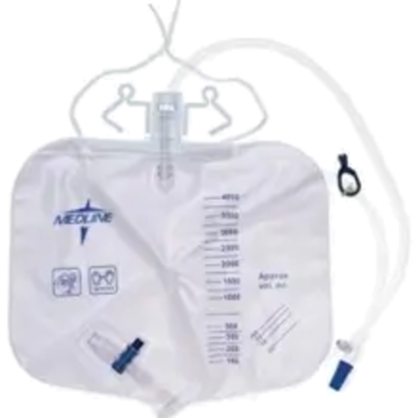 Medline Urinary Drainage Bag – 4,000 mL, Anti-Reflux Tower with Slide-Tap, OR Sterile, Luer Lock  - DYND25405S