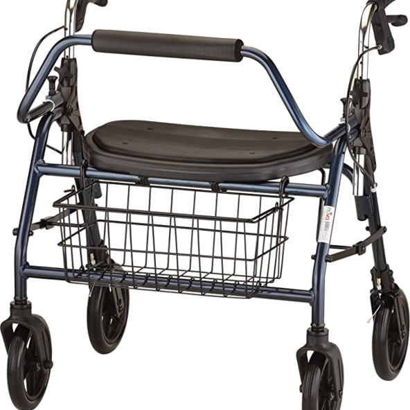 Mighty Mack Heavy Duty Rollator Walker 500 lb Weight Capacity, Bariatrics 4216BL