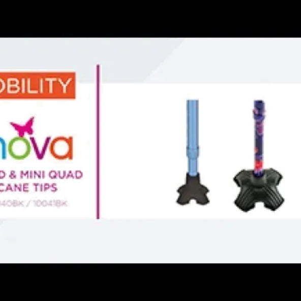 Mini Quad Cane Tip DURABLE RUBBER TRACTION BASE nova NOV-10041BK