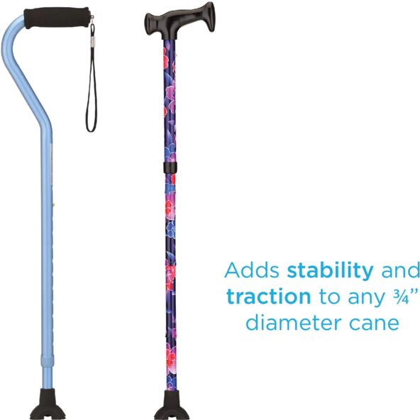 Mini Quad Cane Tip DURABLE RUBBER TRACTION BASE nova NOV-10041BK