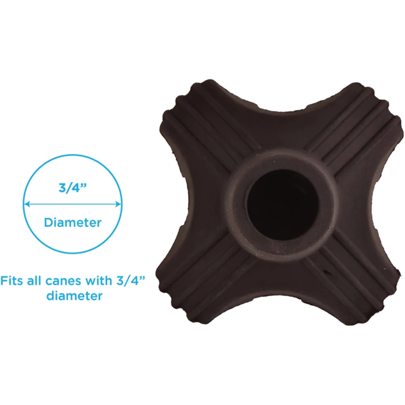 Mini Quad Cane Tip DURABLE RUBBER TRACTION BASE nova NOV-10041BK