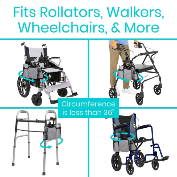 Mobility walker rollator Side Bag MOB1049GRY