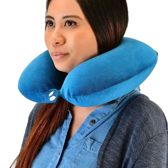 NOVA NECK PILLOW MEMORY FOAM LUXURIOUS VELOUR COVER BLACK 2643BL-R