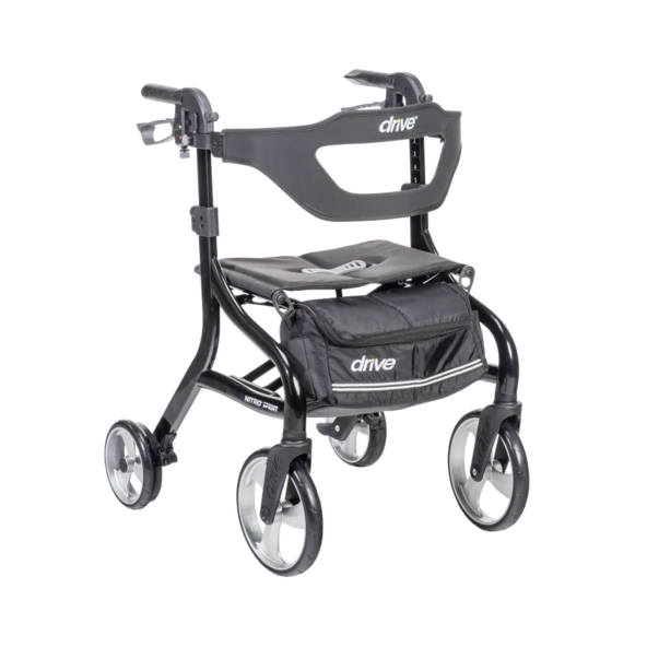 Nitro Sprint Rollator maneuverable over diverse terrain drive medical 102662BK