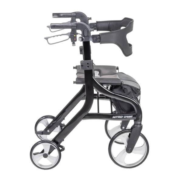 Nitro Sprint Rollator maneuverable over diverse terrain drive medical 102662BK