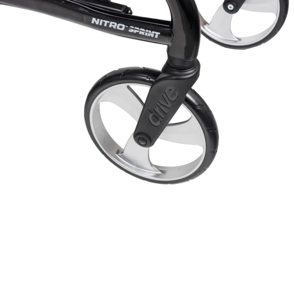 Nitro Sprint Rollator maneuverable over diverse terrain drive medical 102662BK
