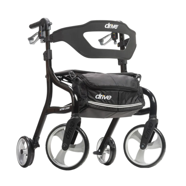 Nitro Sprint Rollator maneuverable over diverse terrain drive medical 102662BK