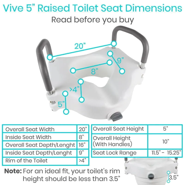 Raised Toilet Seat Vive health LVA1011