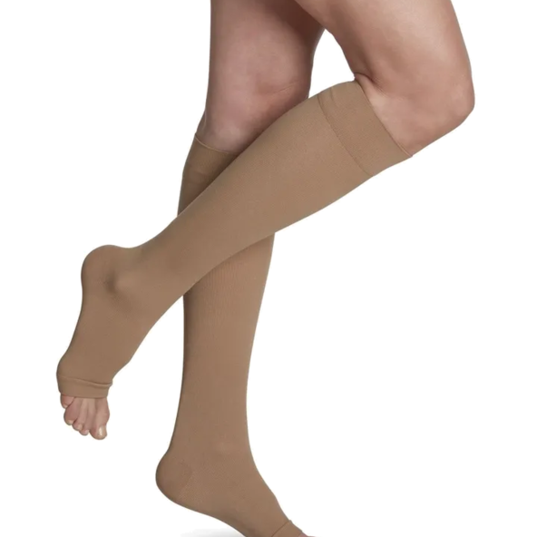 SIGVARIS Essential Cotton Calf High, Open Toe, 20-30mmHg 232CMLO66